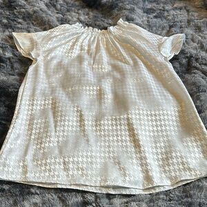 Express, size small, white, mock collar blouse. Button closure on back